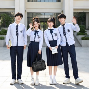 班服秋季学院风高中生毕业季小学初中学生运动会合唱演出校服套装