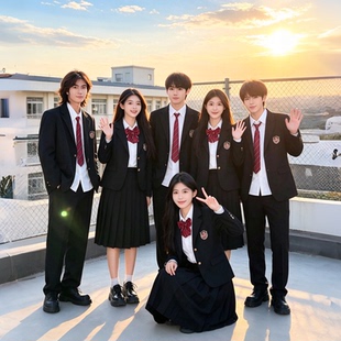 大合唱朗诵演出服班服秋季学院风初高中学生毕业季运动会校服套装