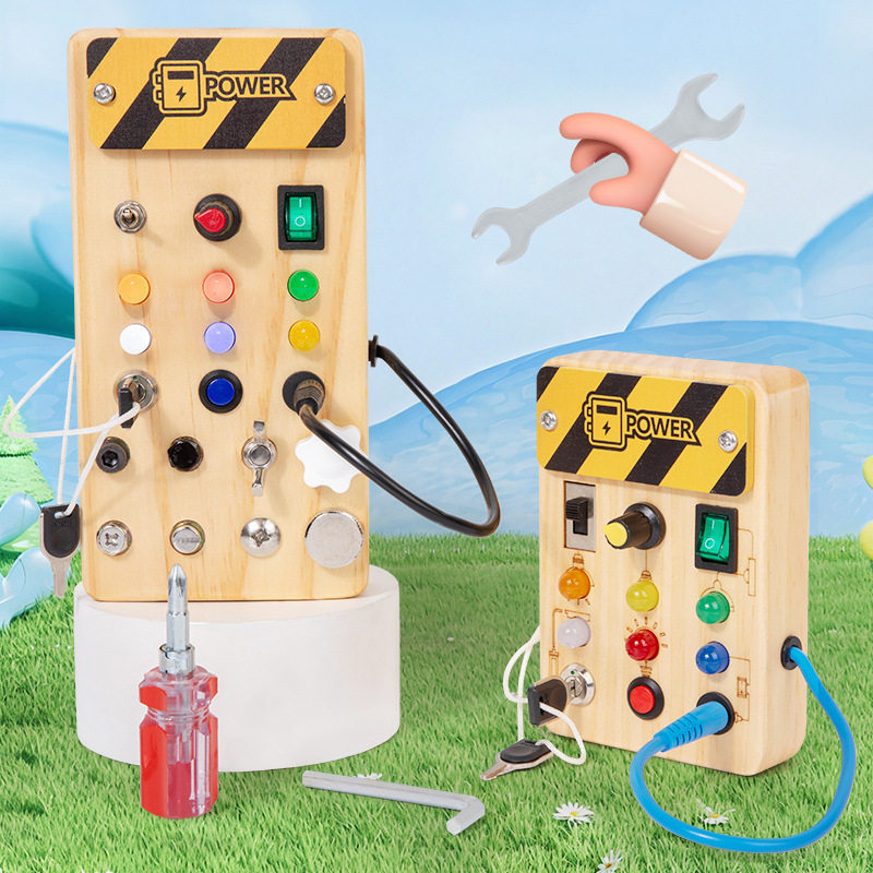 儿童蒙氏早教电路忙碌板按钮按键开关婴幼儿宝宝精细动作训练玩具,节庆用品/礼品,创意/设计玩具,淘宝优惠券,粉丝福利购,淘宝优惠卷