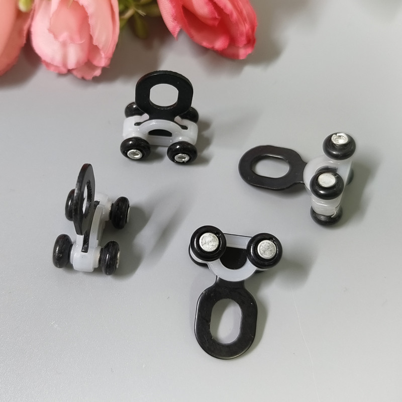 新款窗帘轨道滑轮钢片四轮走珠轮