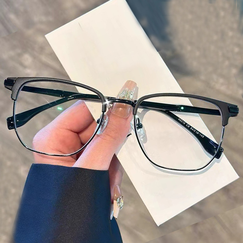 54丹阳配镜眉毛眼镜框超轻防蓝光眼睛黑框眼镜架变色近视眼镜男款