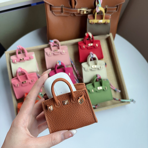 真皮小Togo迷你铂金包挂件AirPod收纳袋车摆件百搭钥匙扣创意礼品