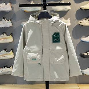 加绒保暖宽松防泼水外套YFDV147 李宁儿童运动风衣男大童2025冬季