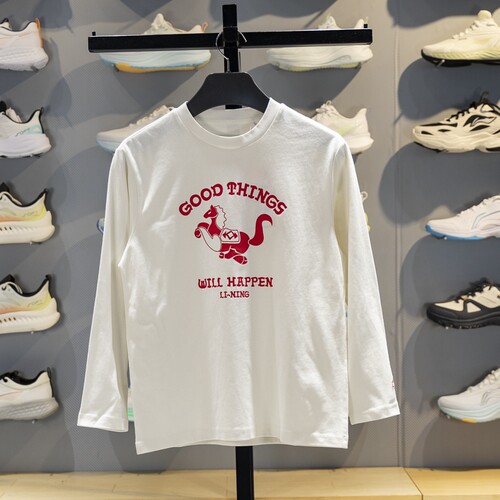 李宁长袖儿童宽松长袖文化衫