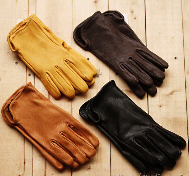 美国手工正品Sullivan复古机车鹿皮全指经典哈雷个性做旧骑行手套