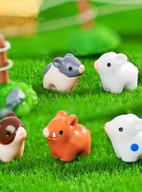 拍照蛋糕微景观可爱小猪猪公仔园艺造景diy装饰品盲袋配件小摆件