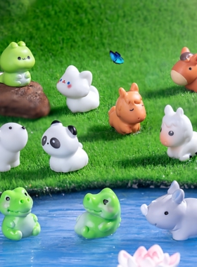 微景观创意小动物海豚河马企鹅