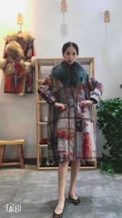 包邮 十二年 老裁缝2019高端皮草大衣国际范羊剪绒女冬大衣J91118