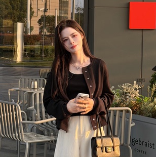 【洱海晚风】韩版长袖春款上衣2026新款经典休闲卫衣外套26122