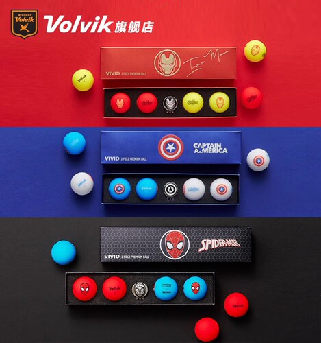 volvik韩国高尔夫球哑光三层漫威