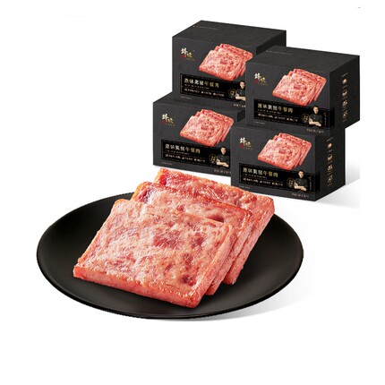 锋味派黑猪午餐肉独立片装黑胡椒味谢霆锋火腿肉袋装三明治即食