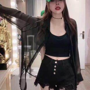春秋中长款雪纺衫女200斤胖mm宽松小心机衬衣外搭衬衫薄外套上衣