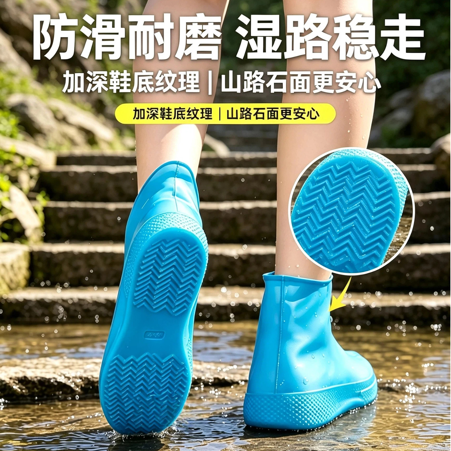 防水鞋套硅胶防滑雨鞋套加厚耐磨
