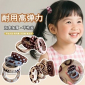 韩版 儿童秋冬复古费尔岛风毛巾圈高弹扎马尾皮筋女童加粗耐用头绳