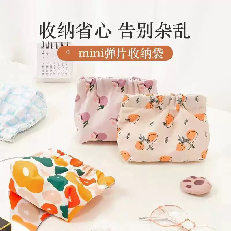 弹片收纳包口红包化妆袋零钱小包自动闭合包内包包里卫生巾姨妈巾