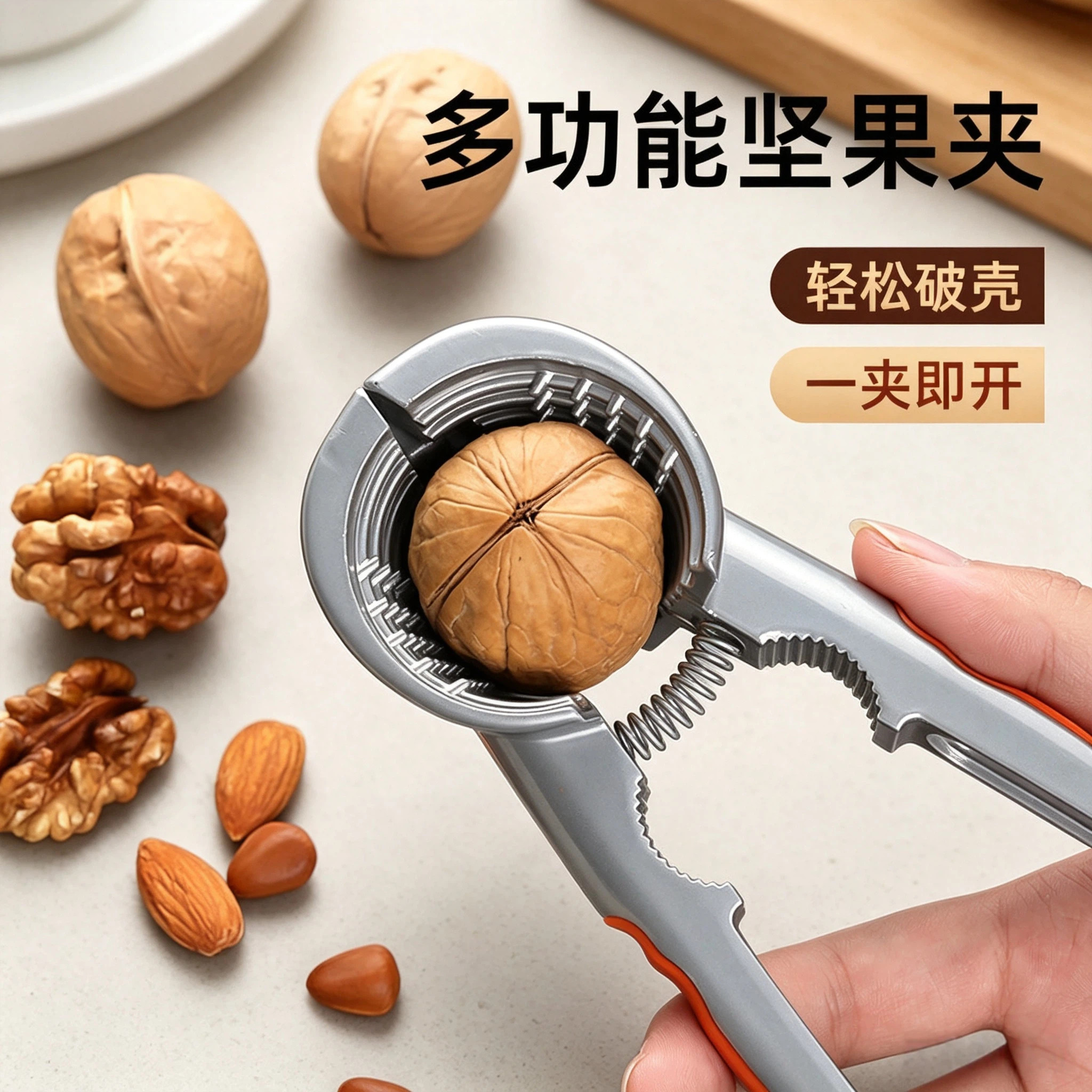 新款核桃夹子神器家用省力不锈钢
