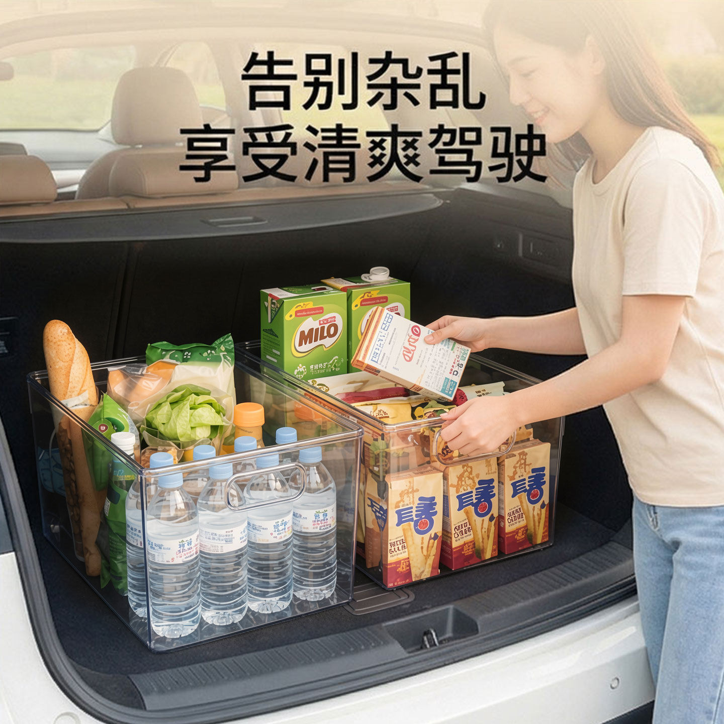 汽车后备箱收纳箱车用储物箱车内尾箱整理箱车载用品大全储纳神器