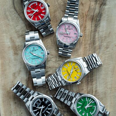 WMT Watch Green-Label Cabochon涂鸦手绘银彩盘男女日志机械手表