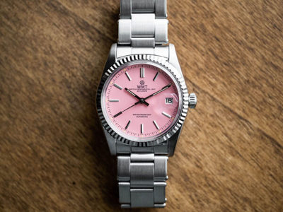 WMT Watch Cabochon – Glossy Pink Dial 狗牙日志自动机芯手表
