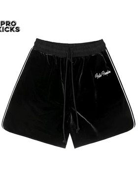 False perception 24ss 潮流奢华丝绒刺绣宽松重磅短裤日常休闲