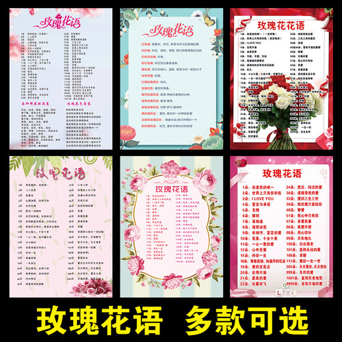 玫瑰花语朵数寓意贴纸海报装饰画