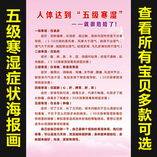 美容养生院人体五级寒湿分类症状和危害性海报宣传KT板挂画广告图