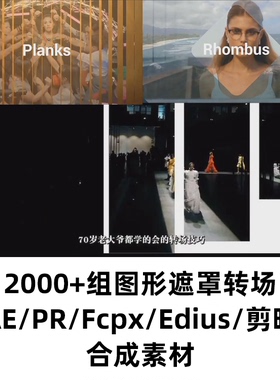 2000+组图形蒙版转场素材 PR fcpx edius 剪映视频合成素材