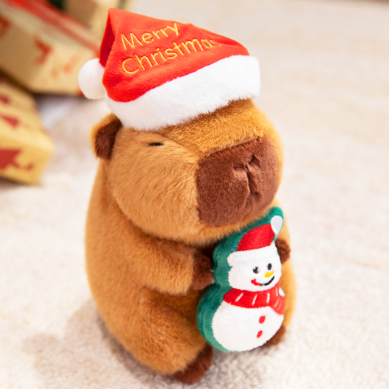 礼袋装圣诞水豚玩偶布娃娃
