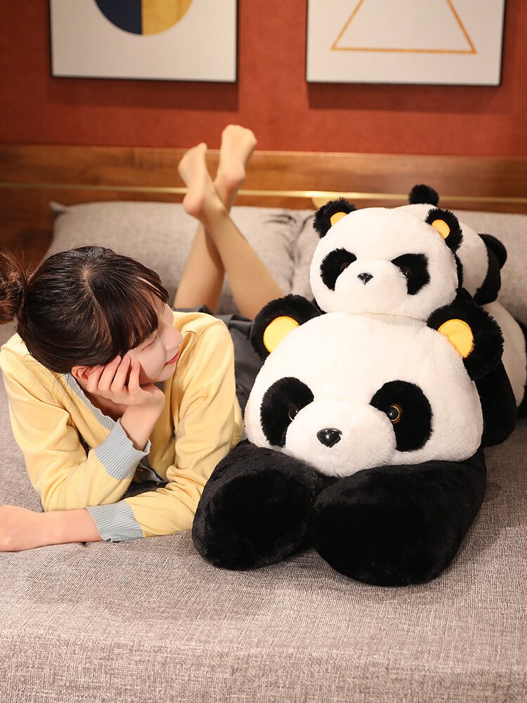 HUAHUA 잠자는 팬더 인형 잠자는 베개 다리 침대 소녀 인형 대형 소녀 플러시 장난감 인형