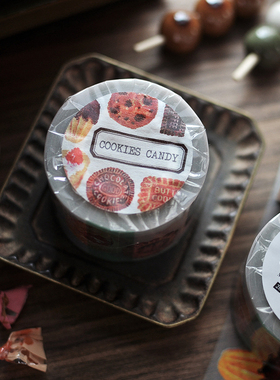 ChickTracks&台湾喵吉星 饼干糖果1纸胶带 台产手帐胶带整卷/分装