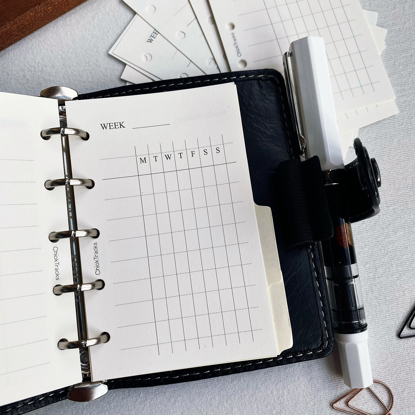ChickTracks原创手帐本活页替芯 M5打卡页周计划 极简风