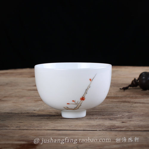 薄胎手绘品茗杯白瓷库存