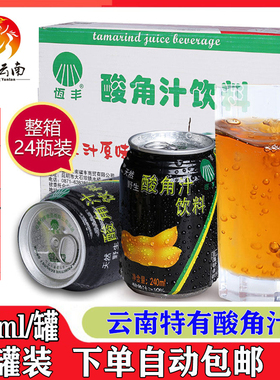 云南特产恒丰酸角汁饮料240ml*24罐整箱包邮网红果汁清凉风味饮品