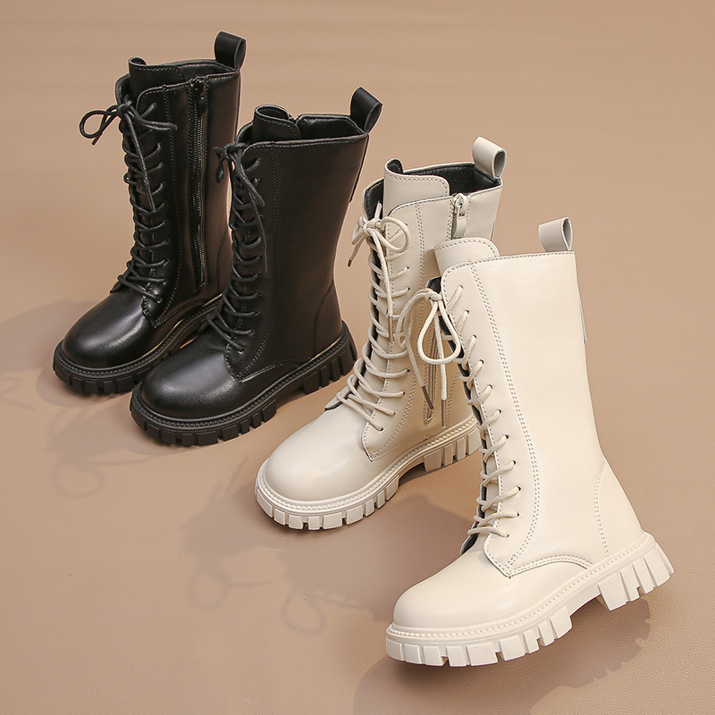 女童秋冬长筒靴气质皮靴