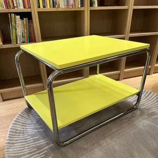 IKEA宜家巴格波达边桌白色黄色71x50厘米家用边几可移动小茶几