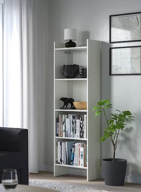 宜家巴格布书架白色50x25x160厘米收纳量大坚固耐用简约欧式结实