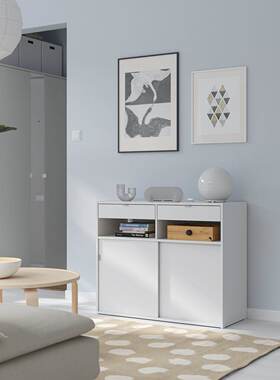 IKEA宜家代购斯比梅餐边柜淡灰色97x40x79厘米家用收纳柜餐边柜