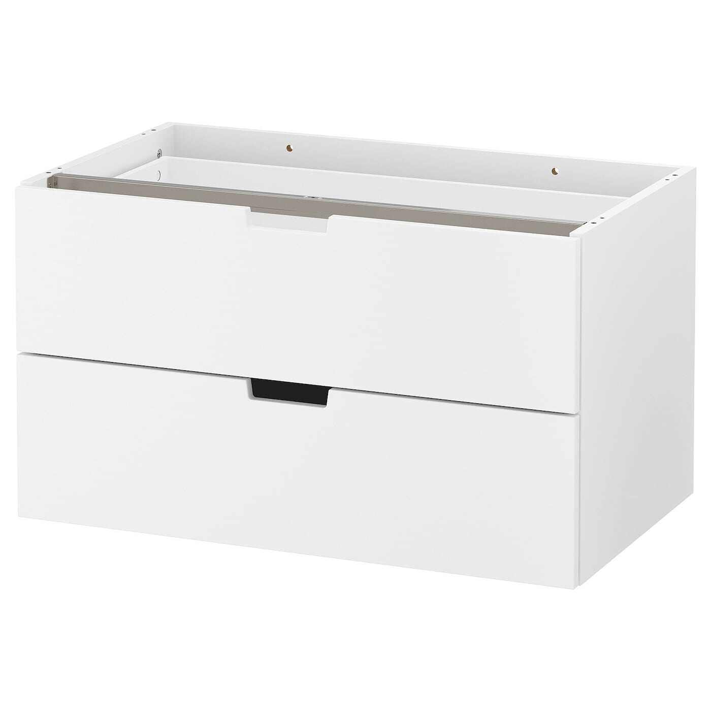 IKEA宜家代购诺德里标准二屉柜白色80x23厘米卧室收纳柜落地斗柜