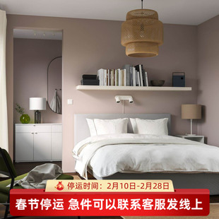 IKEA宜家代购莱斯塔软包床架简约结实耐用舒适家用卧室单人双人床