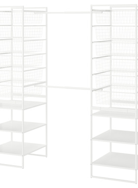 IKEA宜家代购尤纳赛尔衣柜组合白色142-178x51x173cm家用简约衣柜