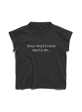 False Inception洗水灰标语baby tee辣妹正肩修身显瘦女短款上衣