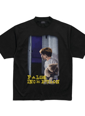 False Inception噩梦小孩重金属摇滚乐队朋克黑色小领口短袖T恤