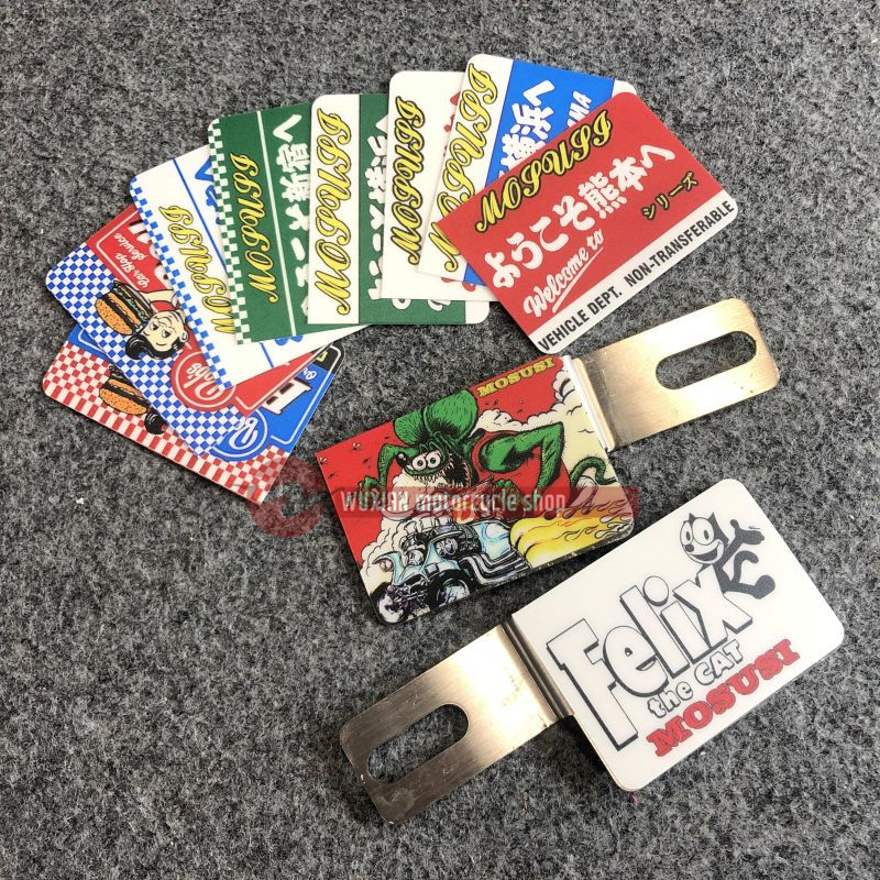 适用三阳飞度4本田NS125LA姜戈150改装件复古牌照框装饰副牌税牌