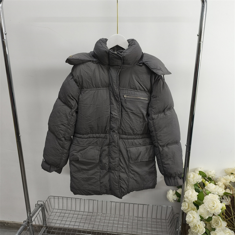 A2176任3件包邮外贸韩版女士棉衣冬季新款立领连帽加厚中长款棉服