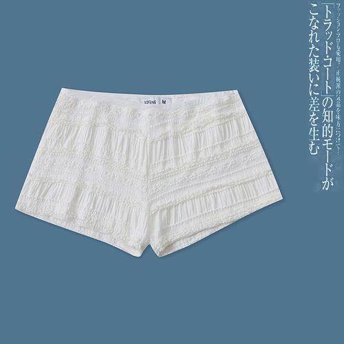 C8895外贸木耳边褶皱蕾丝安全裤夏配裙子防走光宽松透气打底短裤