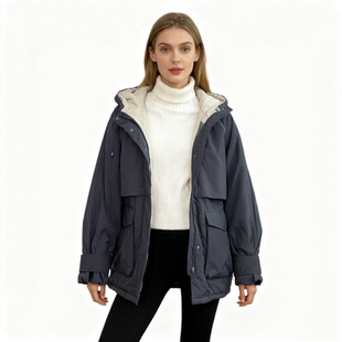 包邮 连帽拼色宽松韩版 时尚 新款 休闲棉服 女士棉衣冬季 D5410任3件