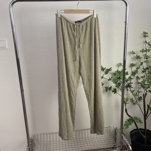 直筒裤 外贸欧美女装 包邮 新款 松紧腰褶皱设计阔腿裤 秋季 K842任3件