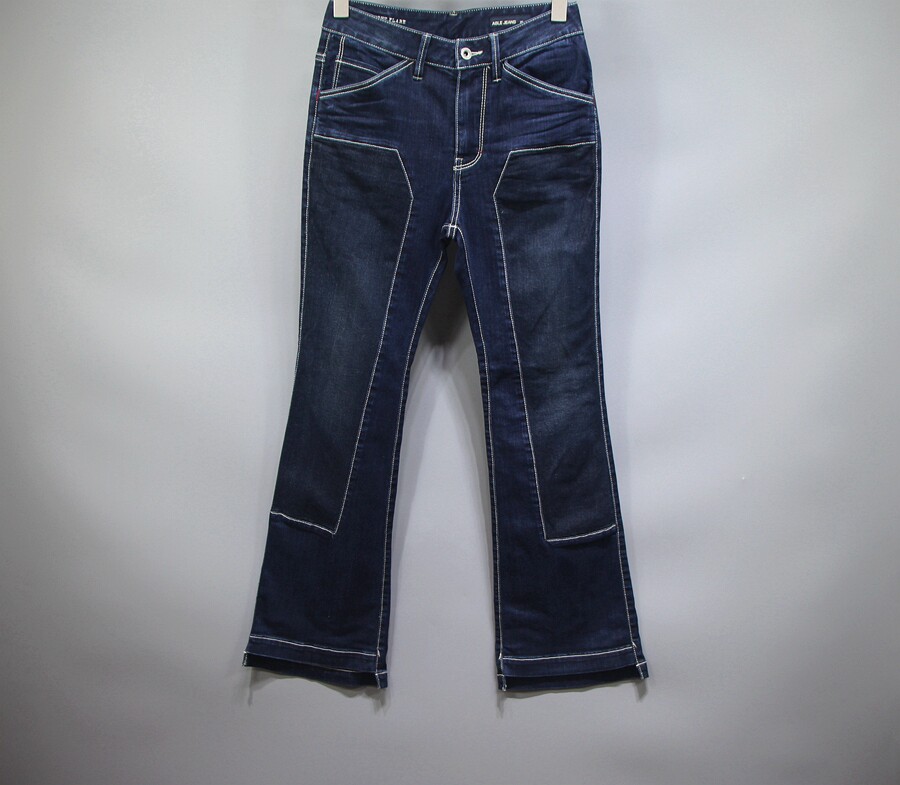 able jeans女士牛仔裤潮牌春秋新品高腰弹力显瘦宽松微喇休闲裤女