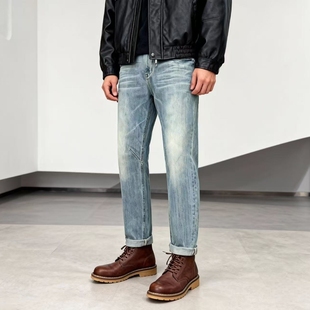 JEANS男士 男裤 牛仔裤 厚型立体大V复古水洗潮流休闲长裤 新品 ABLE