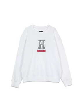 中国想象ABLE JEANS男女卫衣春季白色立体圆领复古休闲运动外套